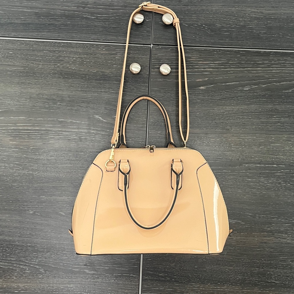 Tan PU Patent Leather Bag